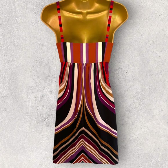 BANANA REPUBLIC Womens Multicoloured Striped Silk Party Occasion Dress US 2 UK 6 - Picture 3 of 3